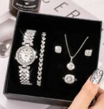 ⁦סט מתנה לאישה – שעון, צמיד, שרשרת ועגילים⁩ – תמונה ⁦2⁩